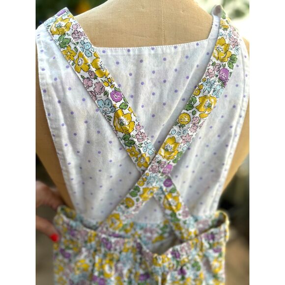 Mini Boden Lilac Ditzy Liberty Floral Multicolor Tie Waist Romper Size 6-7 Y - Picture 8 of 9